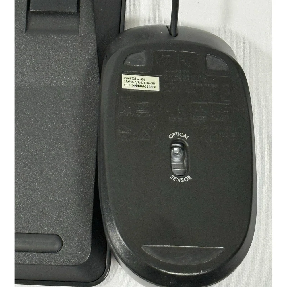 HP Slim Keyboard Kbar211 & Optical Mouse USB Wired Black Genuine Set